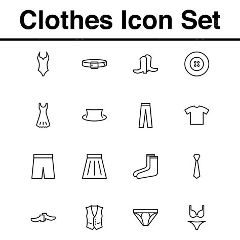 Clothes Set Vector Art Png Clothes Icon Set Line Line Icons Clothes