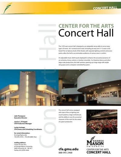 Concert Hall George Mason University Center For The Arts