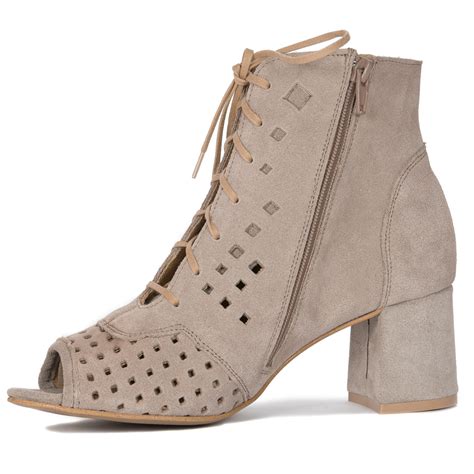 Maciejka Dark Beige Lace Up Boots Maciejka Obuwie Damskie Botki