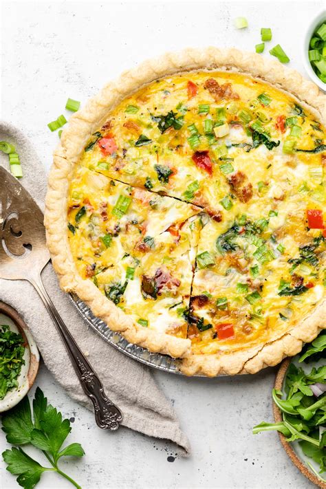 Easy Sausage And Veggie Breakfast Quiche All The Healthy Things