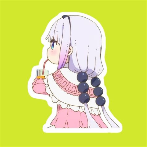 Cute Kanna Drinking Kobayashi San Chi No Maid Dragon Sticker By