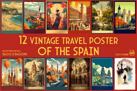 Vintage Travel Posters Of The Spain Graphic By Xhafergashi Creative