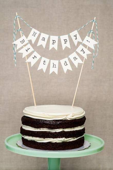 20 Ideas For Birthday Banner Cake Topper Simple Happy Birthday Cakes