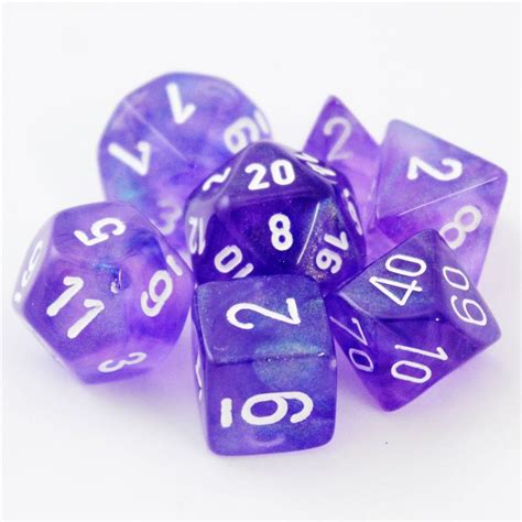 Chessex Signature Polyhedral Dice Set Borealis Purplewhite At Mighty