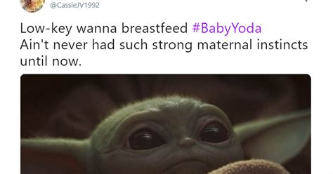 You Would Have Never Guessed It But Breastfeeding Baby Yoda Is An