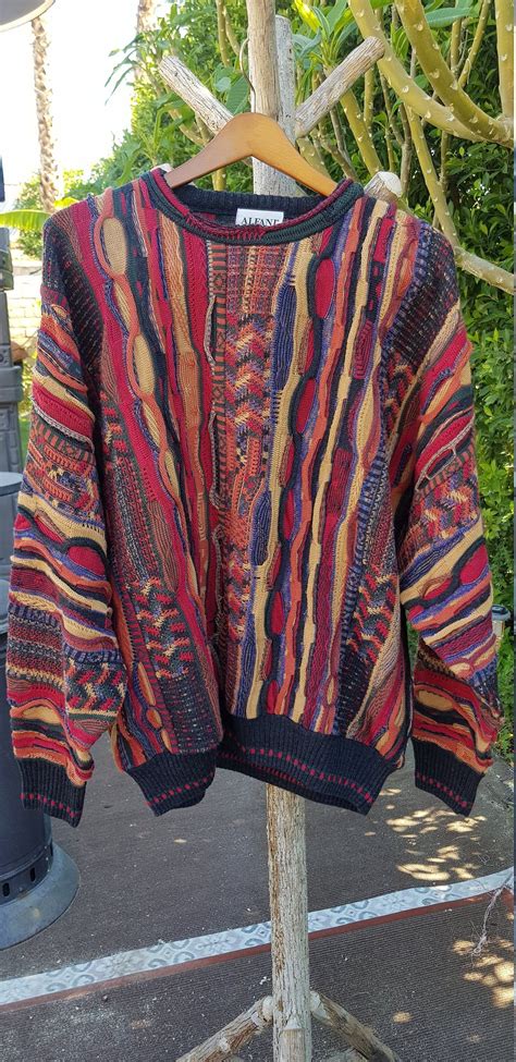 80s 90s Mens Alfani Pullover Sweater Coogi Style Etsy Casual