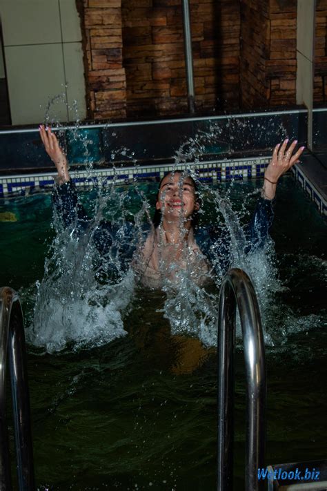 Wetlook Girl Enjoys A Dip In The Pool Dressed Up Rwetgirlswetlook