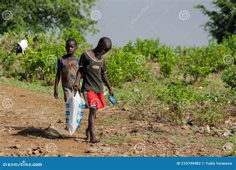 African Poor Children Play On The Street Editorial Photography Image