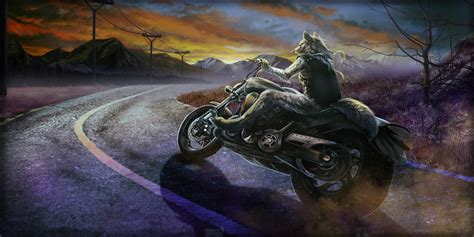 Weitere ideen zu wolf bilder, wolfskunst, wölfe kunst. Fotos Wolf Fantasy Motorrad Straße Motorradfahrer Magische ...