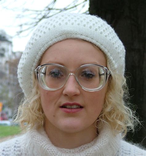 Laet Sexy Blonde Wearing Strong Glasses A Photo On