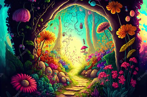 Premium Photo Colorful Fantasy Forest Of Dream