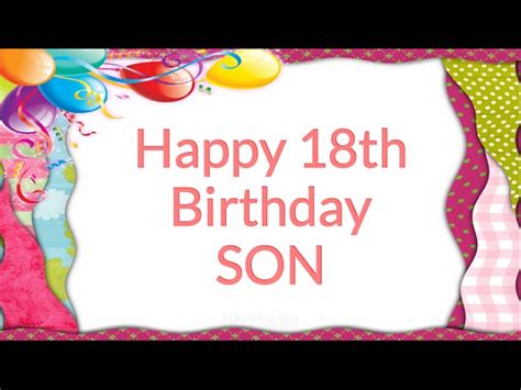 Happy 18th Birthday To My Son Happy Birthday Card
