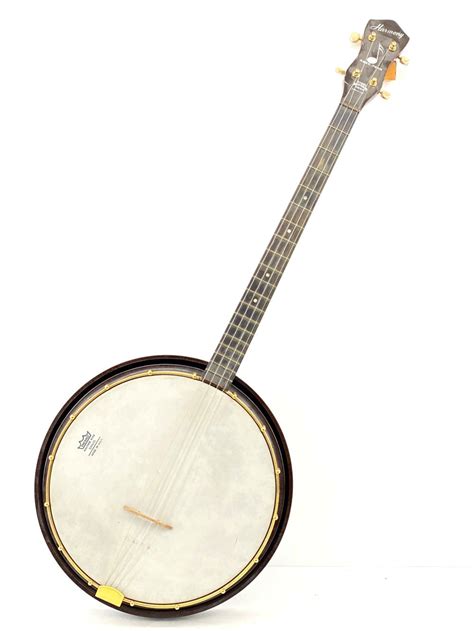 Lot Vintage Harmony Reso Tone 4 String Banjo With Remo Resonator