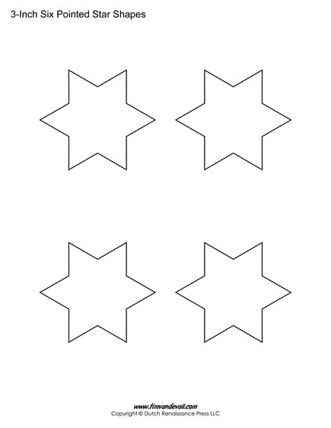 Printable Six Pointed Star Templates Blank Shape Pdf Downloads