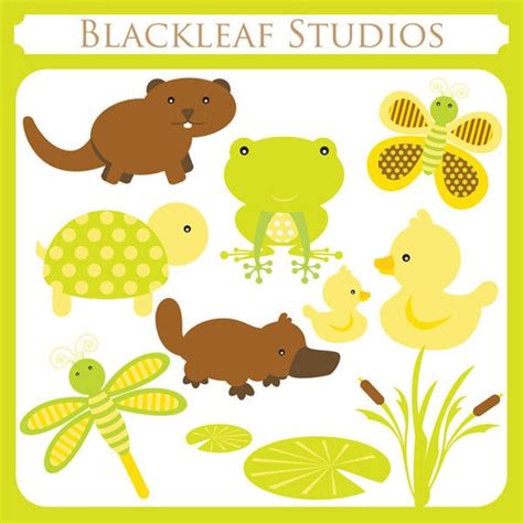 Items Similar To Baby Pond Animals Instant Download Clipart Beaver