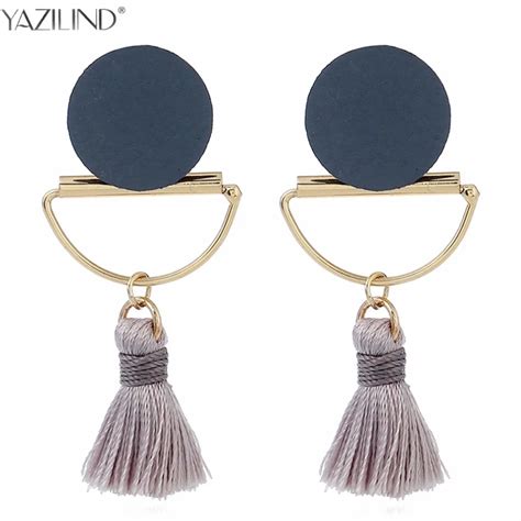 Yazilind Tassel Earring Fringe Statement Boho Handmade Dangle Earring 2