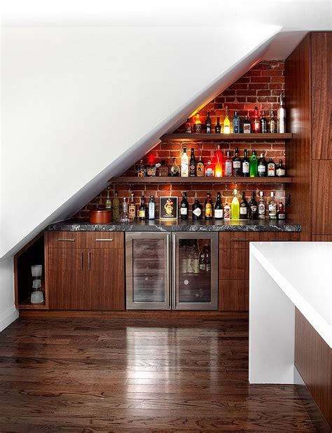 Transform The Space Under The Stairs Into A Contemporary Home Bar