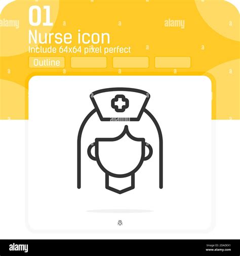 Nurse Icon With Outline Style Isolated On White Background Vector