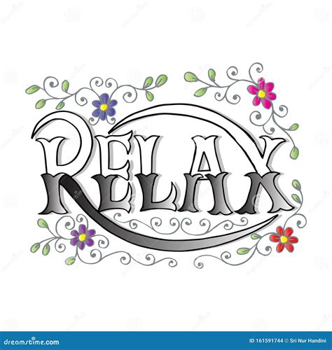 Relax Word Lettering Greeting And Invitation Card Stock Vector