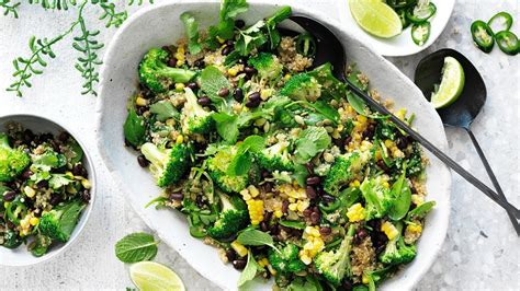 Quinoa Pilaf Recipe With Broccoli Black Beans Corn And Herbs Youtube
