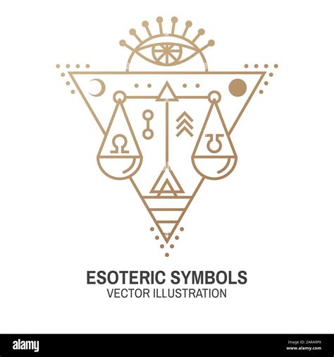 Esoteric Symbols Vector Illustration Thin Line Geometric Badge