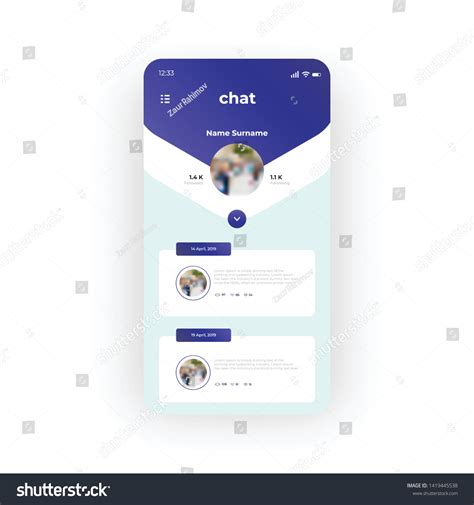 Blue Live Chat Ui Ux Gui Stock Vector Royalty Free 1419445538