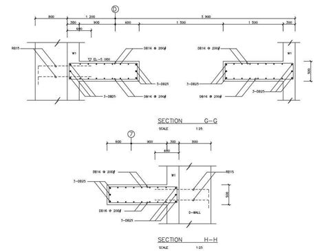 Column And The Beam Reinforcement Section Details Are Shown In This
