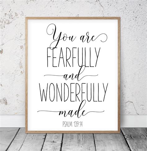 You Are Fearfully And Wonderfully Made Psalm 13914 Bible Verse