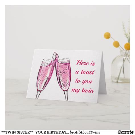 Twin Sister Your Birthday Wish And Promise Card Zazzle
