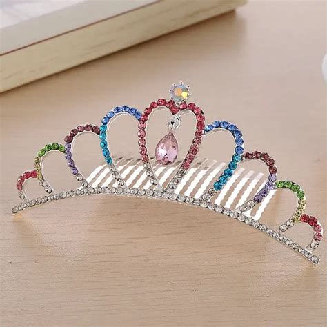 20 Style Cute Colorful Rhinestone Crown Tiara For Girls Fashion Heart