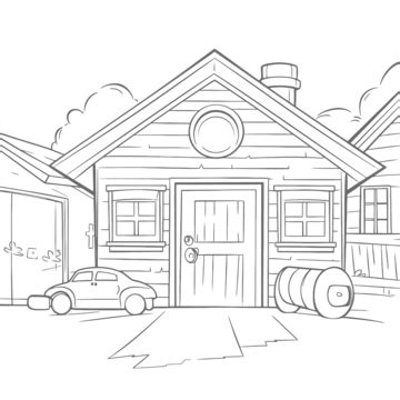 Log House Coloring Pages Printable Free Outline Sketch Drawing Vector