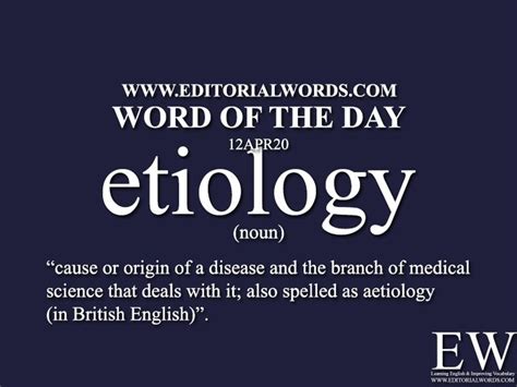 Word Of The Day Etiology 12apr20 Interesting English Words Good