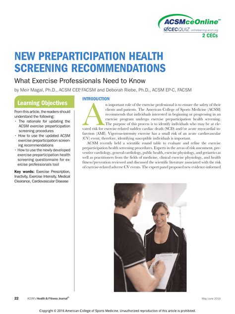 5 Key Purposes Of Pre Exercise Health Screening