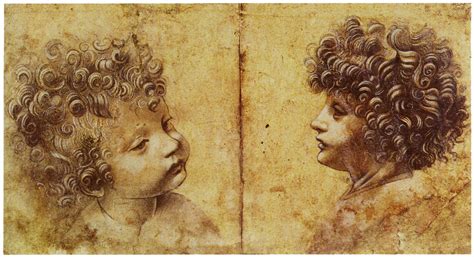 Follower Of Leonardo Da Vinci Two Studies Of Childrens Heads