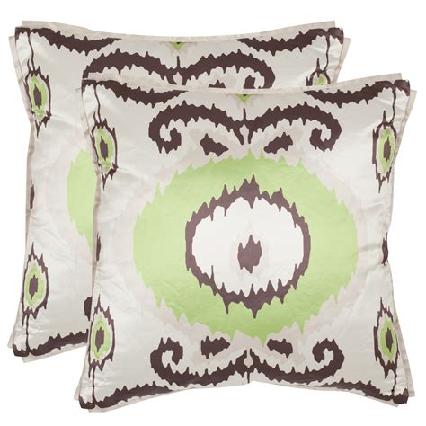 Safavieh Giselle 18 Inch Lime Green Decorative Pillows Set Lime 16 X