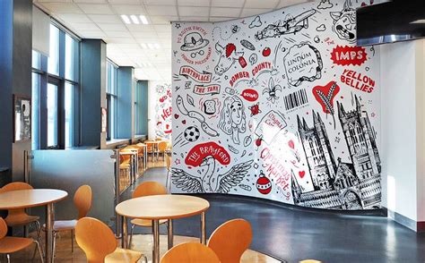 Cafe Wall Mural Design At Lincoln College Wall Murals Mural Design