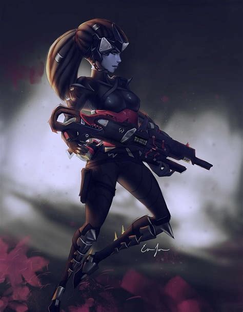 Hd Wallpaper Black Widow Overwatch Digital Art Widowmaker