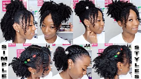 5 quick and easy hairstyles for natural hair 4a 4b curls kurly krissy youtube