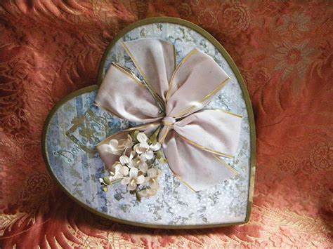 Vintage Valentine Candy Box Heart Shaped Chocolate Box With Etsy