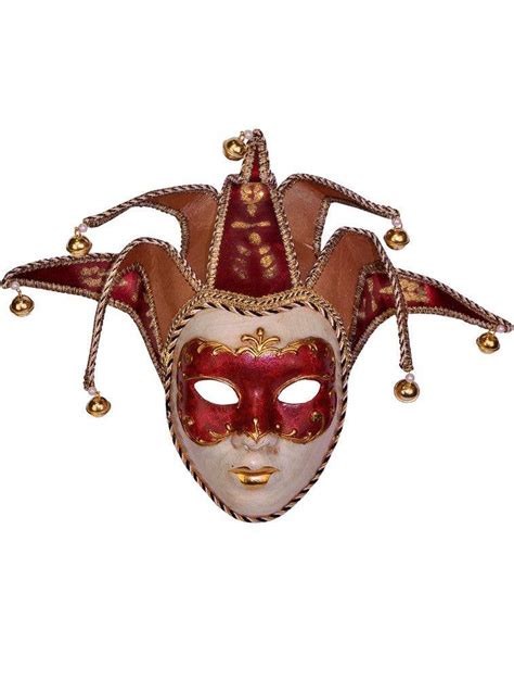 Deluxe Full Face Red Venetian Masquerade Mask