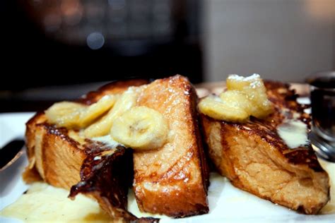 bananas foster french toast orange rum glazed bananas crème anglaise