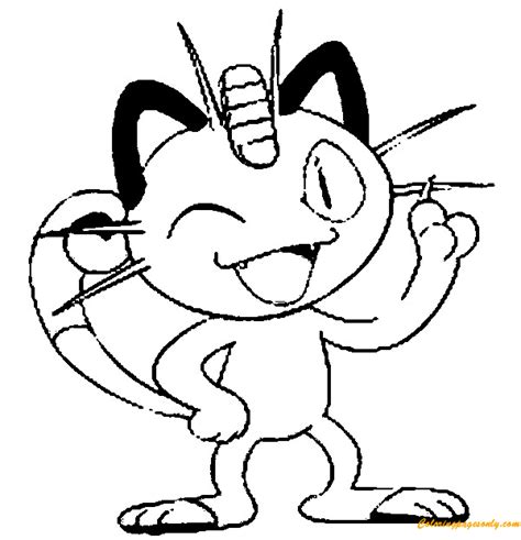 Meowth Pokemon Coloring Page Free Coloring Pages Online