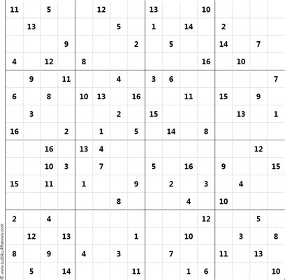 For maximum clarity and standardization, all our puzzles are printed in black and white, without shades of gray, color or images. Sudoku - 16x16