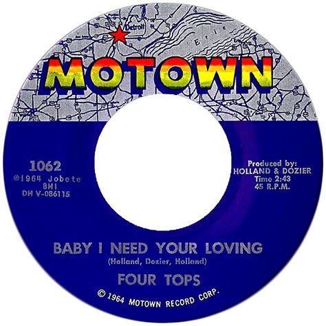 Motown Music Record Baby I Need Your Loving Iron On Transfer 3