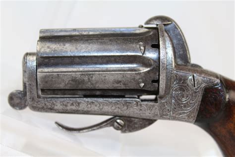 European Belgian Pepperbox Meyers Brevete Revolver Antique Firearms 010