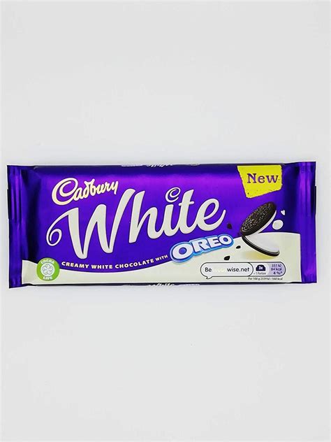 cadbury oreo white chocolate bar 120 g white chocolate with a delicious oreo
