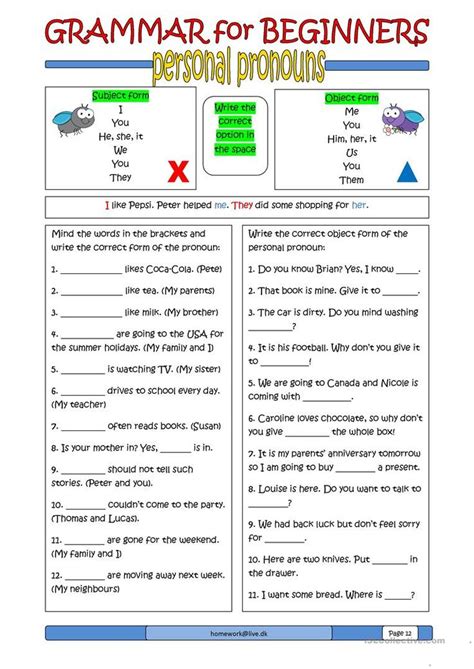 Esl Grammar Worksheet For Beginners
