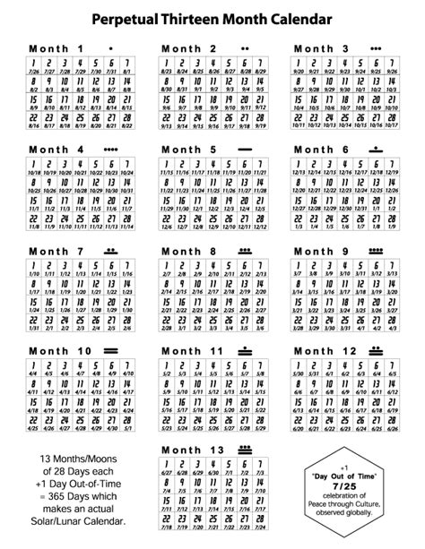 13 Month Weekly And Monthly Calendar
