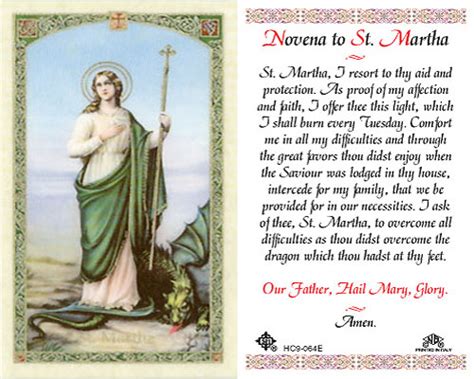 Novena To St Martha Miracle Prayer To Share Patron Of Cooks
