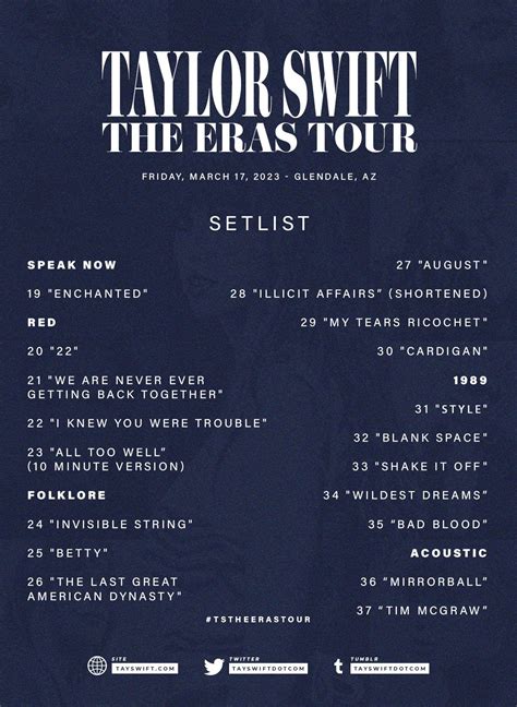 eras tour setlist opening night